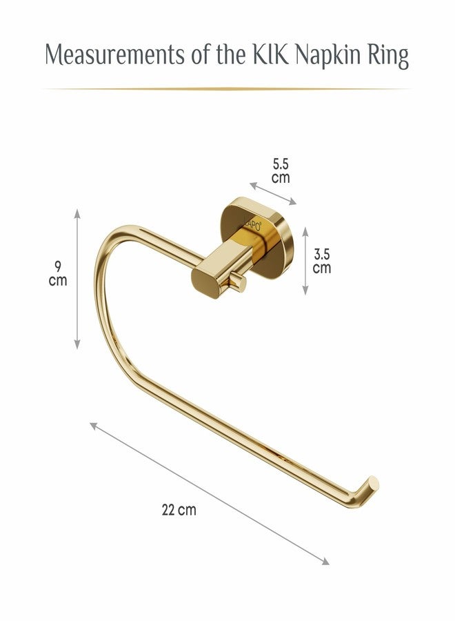 LAPO حامل مناشف وحلقة من الفولاذ المقاوم للصدأ 304 من LAPO - حامل مناشف - متين، مقاوم للصدأ، يُثبت على الحائط للحمام | المطبخ | منطقة الغسيل، طلاء ذهبي بتقنية PVD - عبوة من قطعة واحدة (سلسلة kik) - Image 2